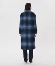 VZUAG12920 TARA JARMON(タラ ジャーモン) ファーリーチェックコート ネイビーブルー