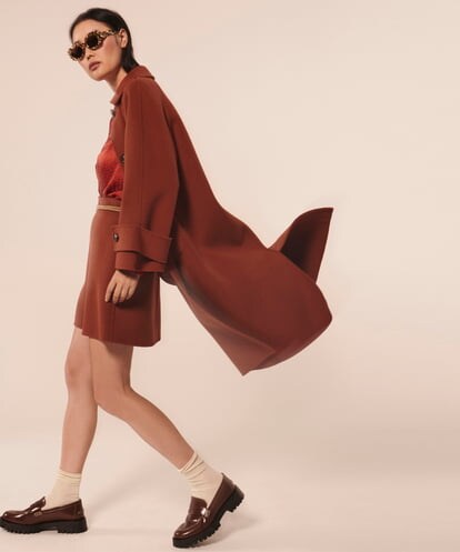 VZUAX02740 TARA JARMON Double faced wool coat