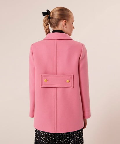 VZUAX05650 TARA JARMON Wool melton pea coat