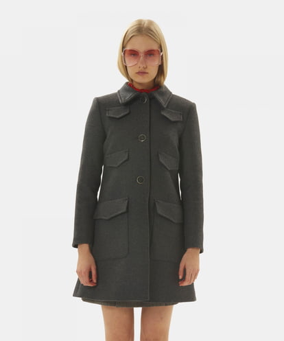 VZUAX08680 TARA JARMON Wool melton coat