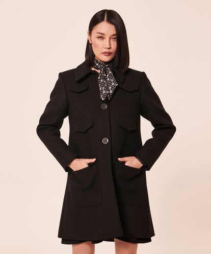 VZUAX08680 TARA JARMON Wool melton coat