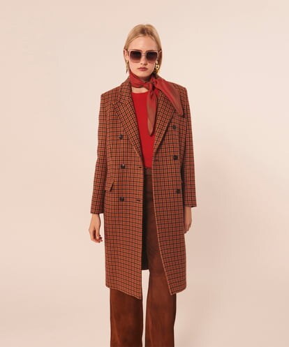 VZUAX15770 TARA JARMON Houndstooth chester coat