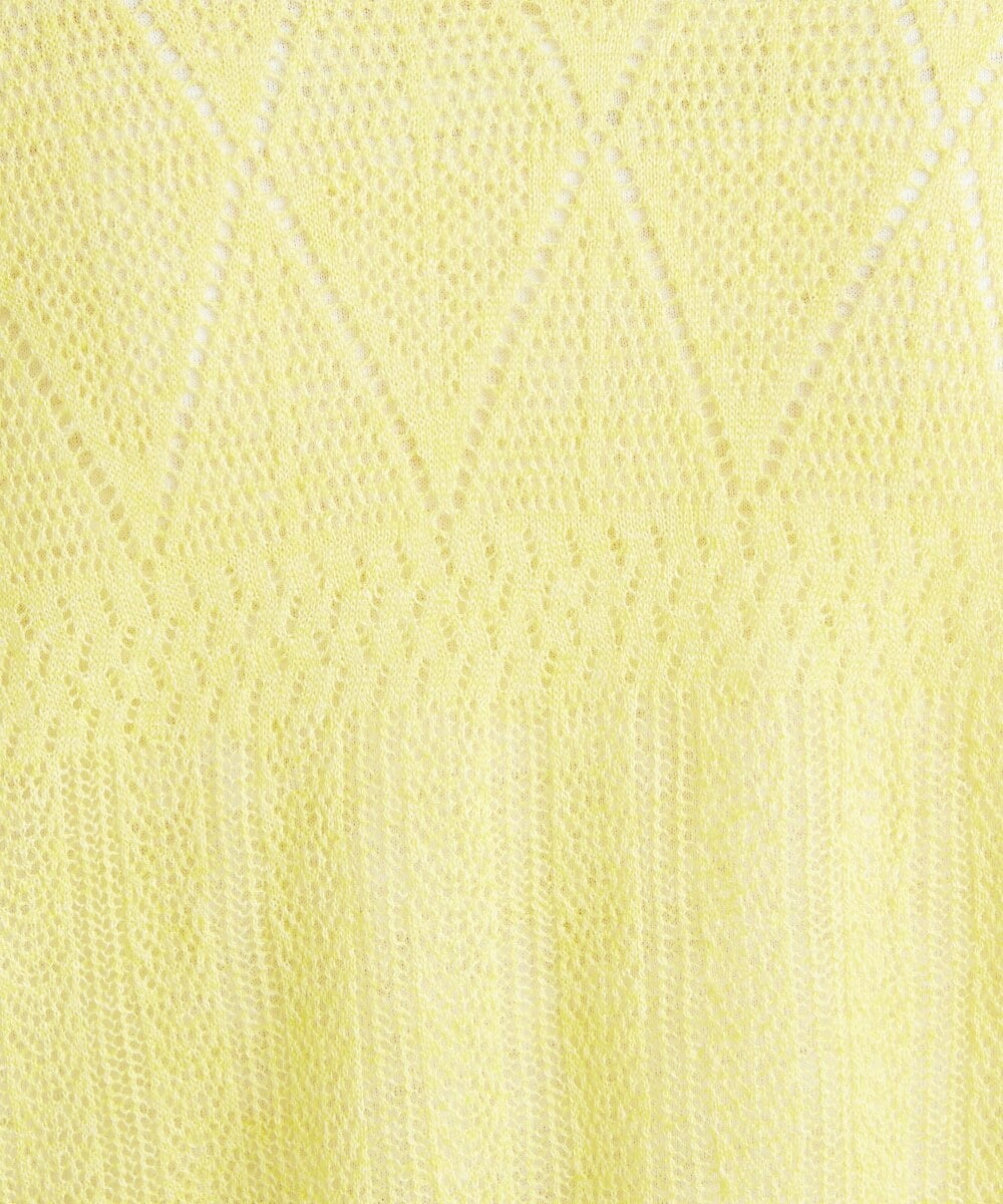 ZGSGQ11260 modulation 【洗える】リネン透かし柄カーディガン グレー