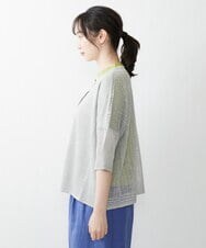 ZGSGQ11260 modulation 【洗える】リネン透かし柄カーディガン グレー