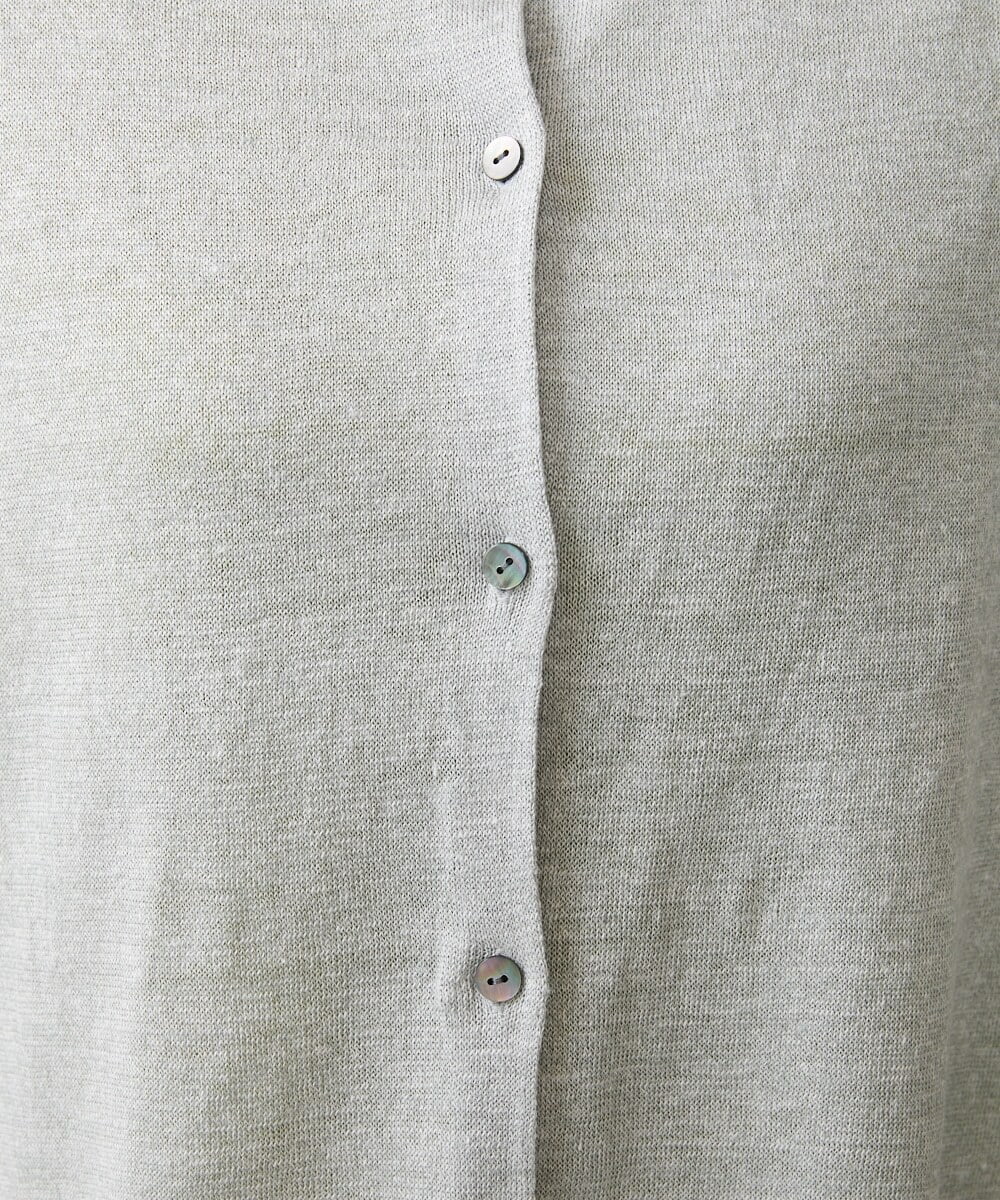 ZGSGQ11260 modulation 【洗える】リネン透かし柄カーディガン グレー