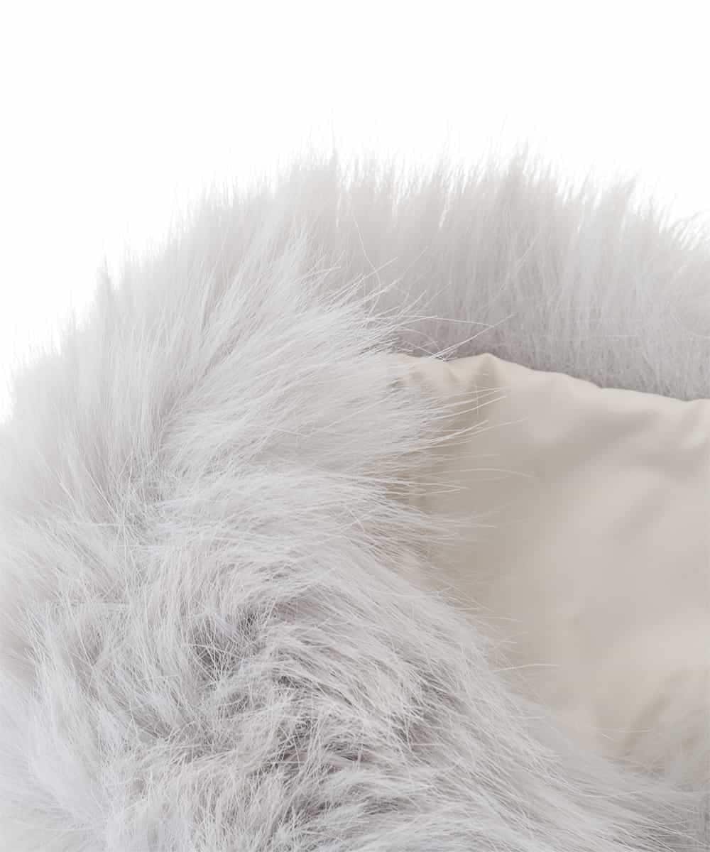 ZM2AE11035 al'aise modulation(アレーズモジュレーション) メタルフックフェイクファーカラー グレー