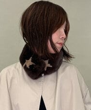 ZM2AE12039 al'aise modulation(アレーズモジュレーション) 星柄フェイクファーティペット ブラウン