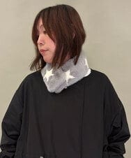 ZM2AE12039 al'aise modulation(アレーズモジュレーション) 星柄フェイクファーティペット ライトグレー