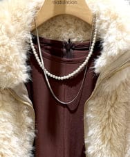 ZM2AE15070 al'aise modulation(アレーズモジュレーション) マグネット2連パールネックレス シルバー