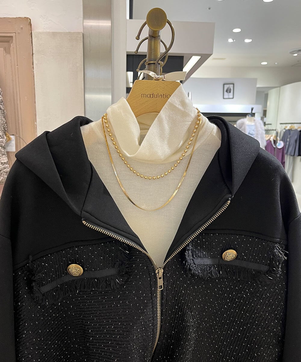 ZM2AE16070 al'aise modulation(アレーズモジュレーション) マグネット2連デザインネックレス ゴールド