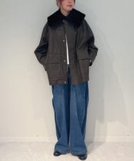 ZM3AE20078 al'aise modulation(アレーズモジュレーション) フェイクファー付け襟 ブラック