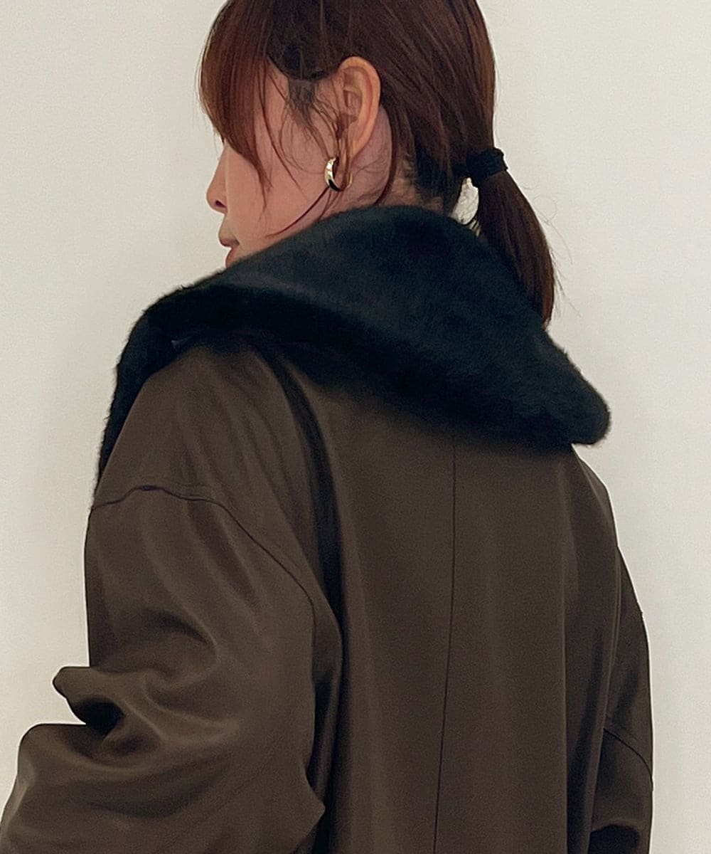 ZM3AE20078 al'aise modulation(アレーズモジュレーション) フェイクファー付け襟 ブラック