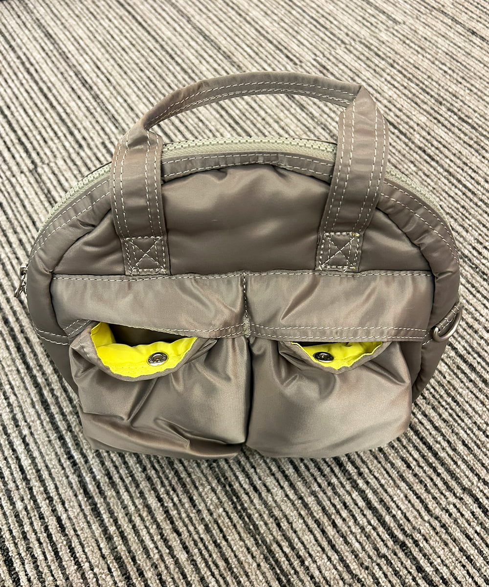 ZM5AE06090 al'aise modulation(アレーズモジュレーション) 【2WAY】ダブルポケットサークルハンドバッグ カーキ