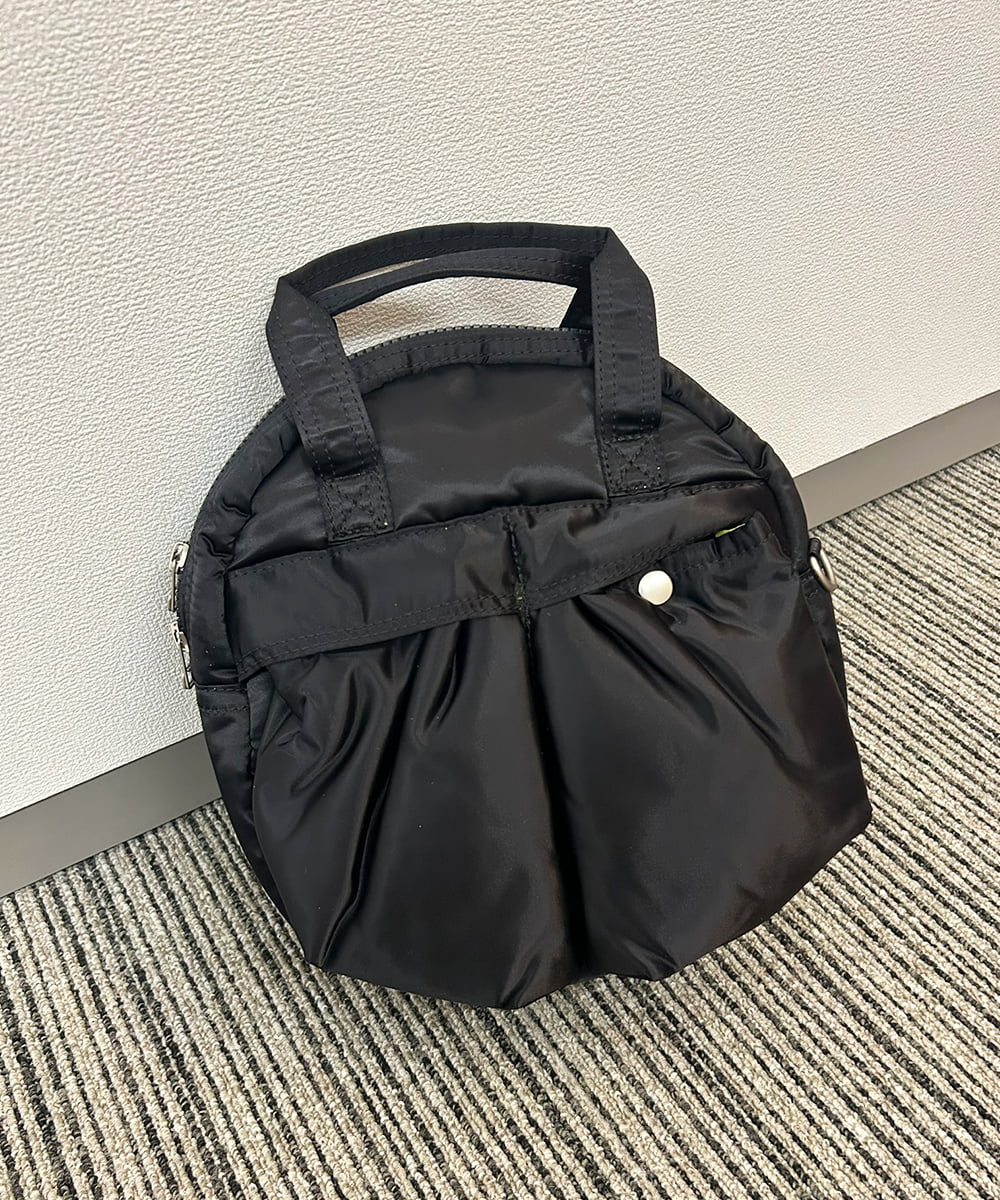 ZM5AE06090 al'aise modulation(アレーズモジュレーション) 【2WAY】ダブルポケットサークルハンドバッグ ブラック