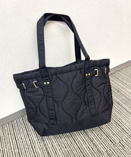 ZM5AE07090 al'aise modulation(アレーズモジュレーション) ウェーブキルティングベルトトートバッグ ブラック