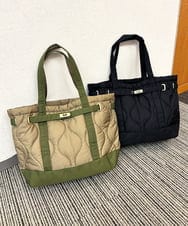 ZM5AE07090 al'aise modulation(アレーズモジュレーション) ウェーブキルティングベルトトートバッグ ブラック