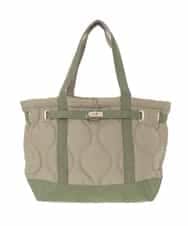 ZM5AE07090 al'aise modulation(アレーズモジュレーション) ウェーブキルティングベルトトートバッグ カーキ