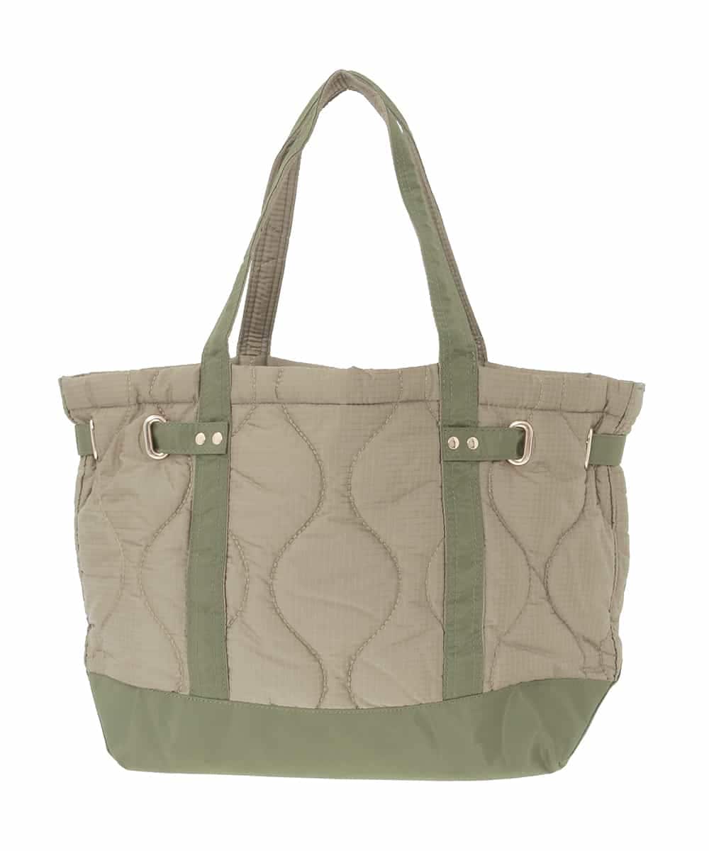 ZM5AE07090 al'aise modulation(アレーズモジュレーション) ウェーブキルティングベルトトートバッグ カーキ