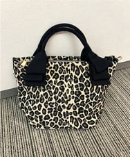 ZM5AE09085 al'aise modulation(アレーズモジュレーション) リボンハンドルレオパードトートバッグ ベージュ