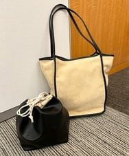 ZM5AE10098 al'aise modulation(アレーズモジュレーション) スエード風パイピングトートバッグ ベージュ