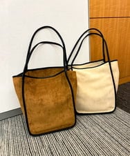 ZM5AE10098 al'aise modulation(アレーズモジュレーション) スエード風パイピングトートバッグ ベージュ