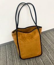 ZM5AE10098 al'aise modulation(アレーズモジュレーション) スエード風パイピングトートバッグ ブラウン