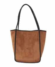 ZM5AE10098 al'aise modulation(アレーズモジュレーション) スエード風パイピングトートバッグ ブラウン