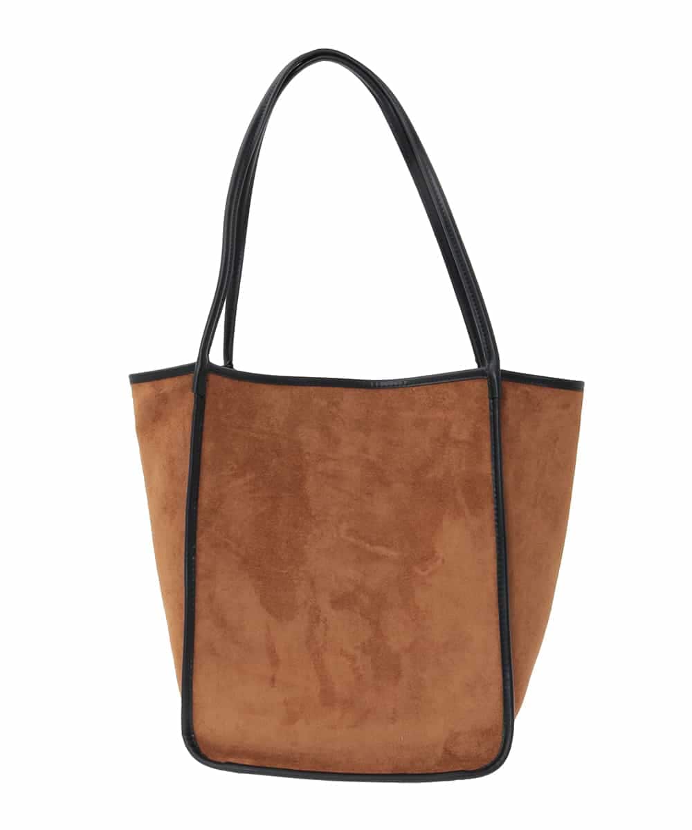 ZM5AE10098 al'aise modulation(アレーズモジュレーション) スエード風パイピングトートバッグ ブラウン