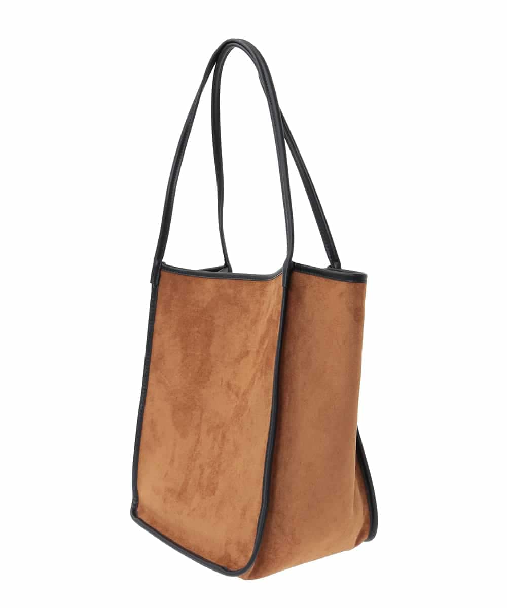 ZM5AE10098 al'aise modulation(アレーズモジュレーション) スエード風パイピングトートバッグ ブラウン