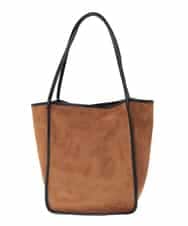 ZM5AE10098 al'aise modulation(アレーズモジュレーション) スエード風パイピングトートバッグ ブラウン