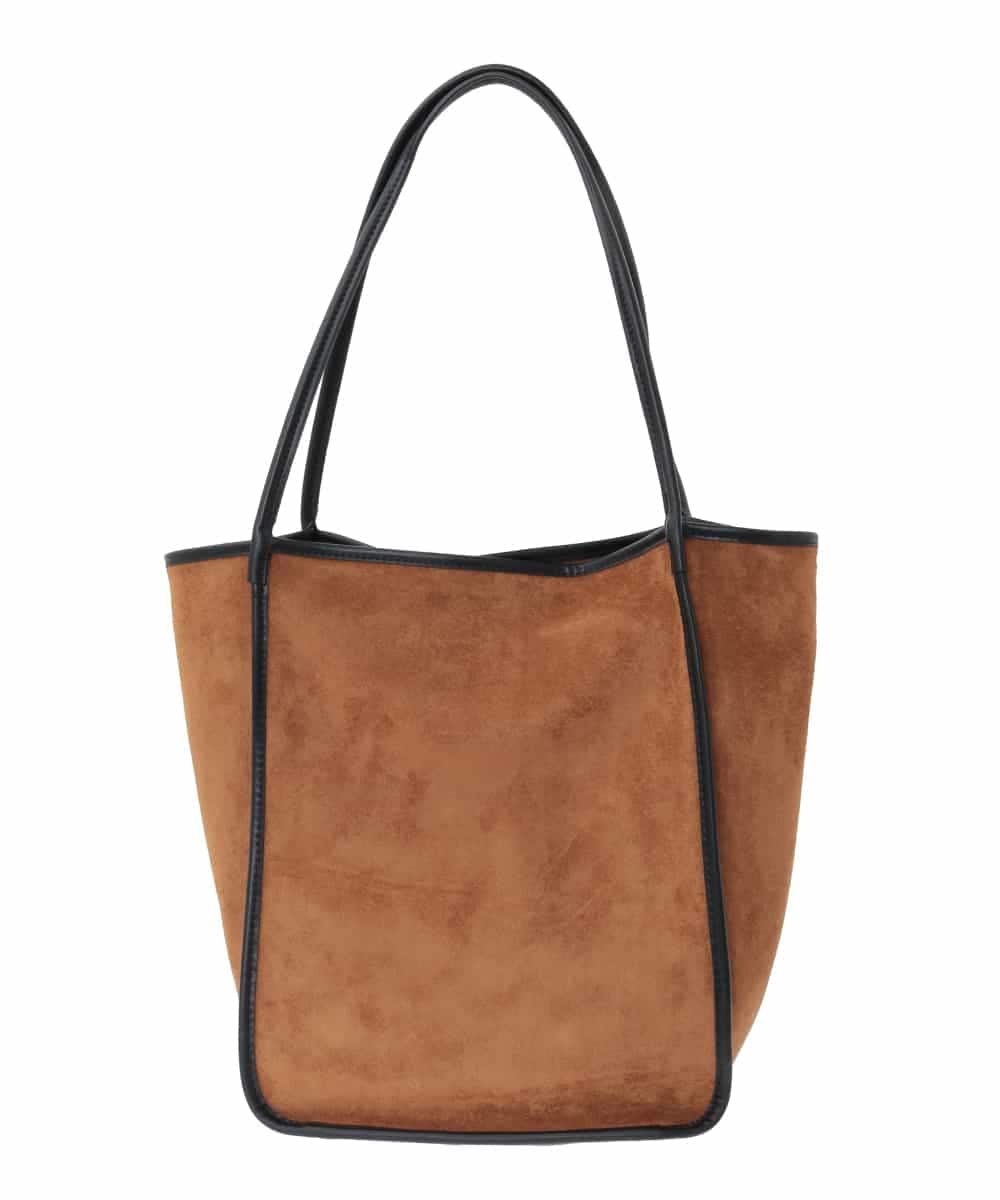 ZM5AE10098 al'aise modulation(アレーズモジュレーション) スエード風パイピングトートバッグ ブラウン