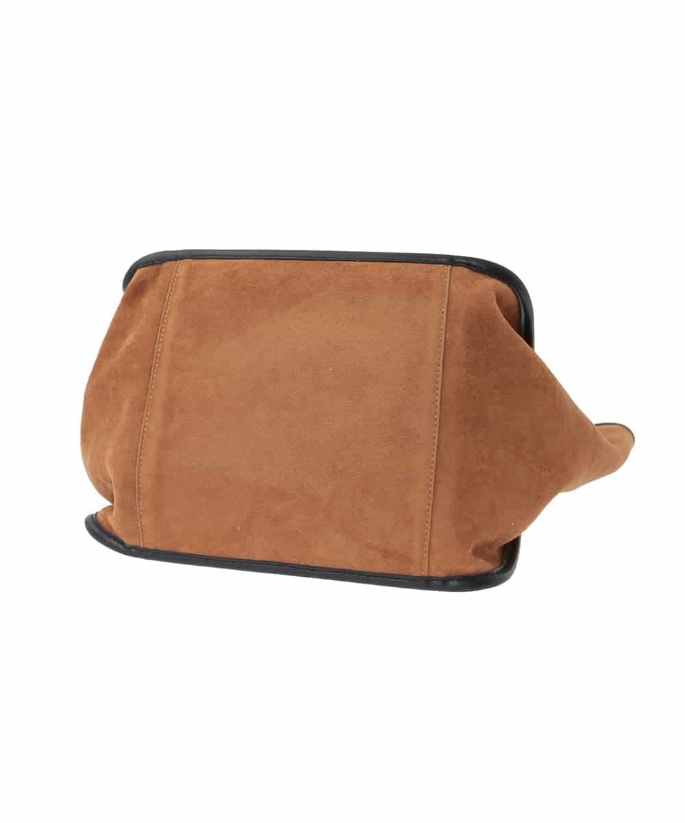 ZM5AE10098 al'aise modulation(アレーズモジュレーション) スエード風パイピングトートバッグ ブラウン