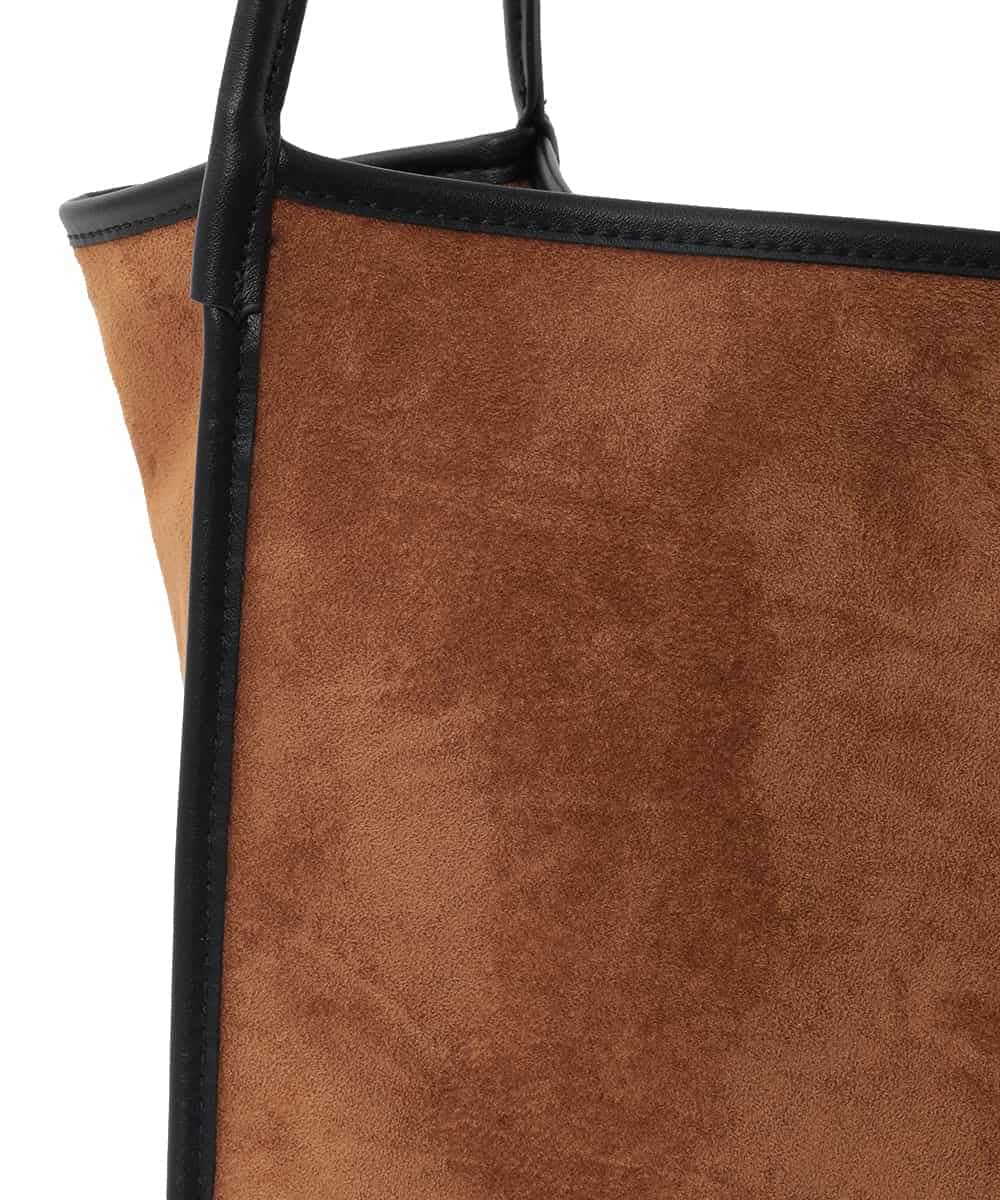 ZM5AE10098 al'aise modulation(アレーズモジュレーション) スエード風パイピングトートバッグ ブラウン