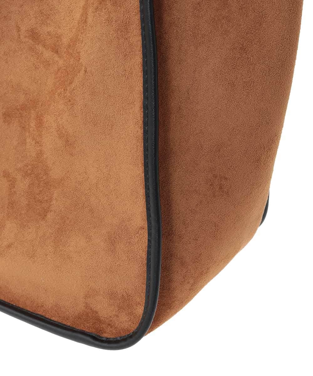 ZM5AE10098 al'aise modulation(アレーズモジュレーション) スエード風パイピングトートバッグ ブラウン