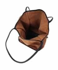 ZM5AE10098 al'aise modulation(アレーズモジュレーション) スエード風パイピングトートバッグ ブラウン