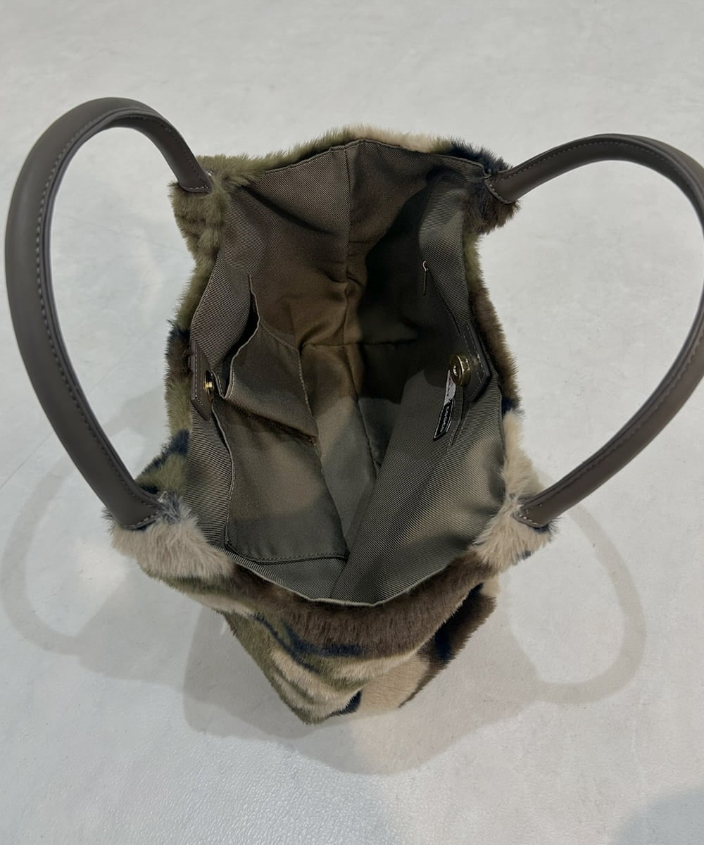 ZM5AE22050 al'aise modulation(アレーズモジュレーション) カモフラージュ×スマイルファーミニハンドバッグ カーキ(カモフラージュ)