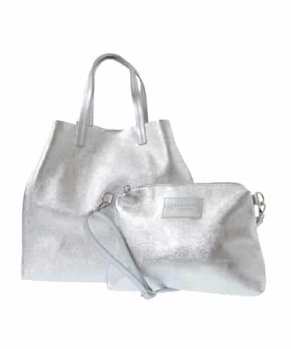 ZM5GB01180 al'aise modulation 【インナーバッグ付き/2WAY】メタリックレザートートバッグ