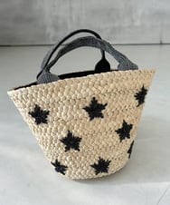 ZM5GB21055 al'aise modulation(アレーズモジュレーション) スター刺繍ブレードかごバッグ ブラック