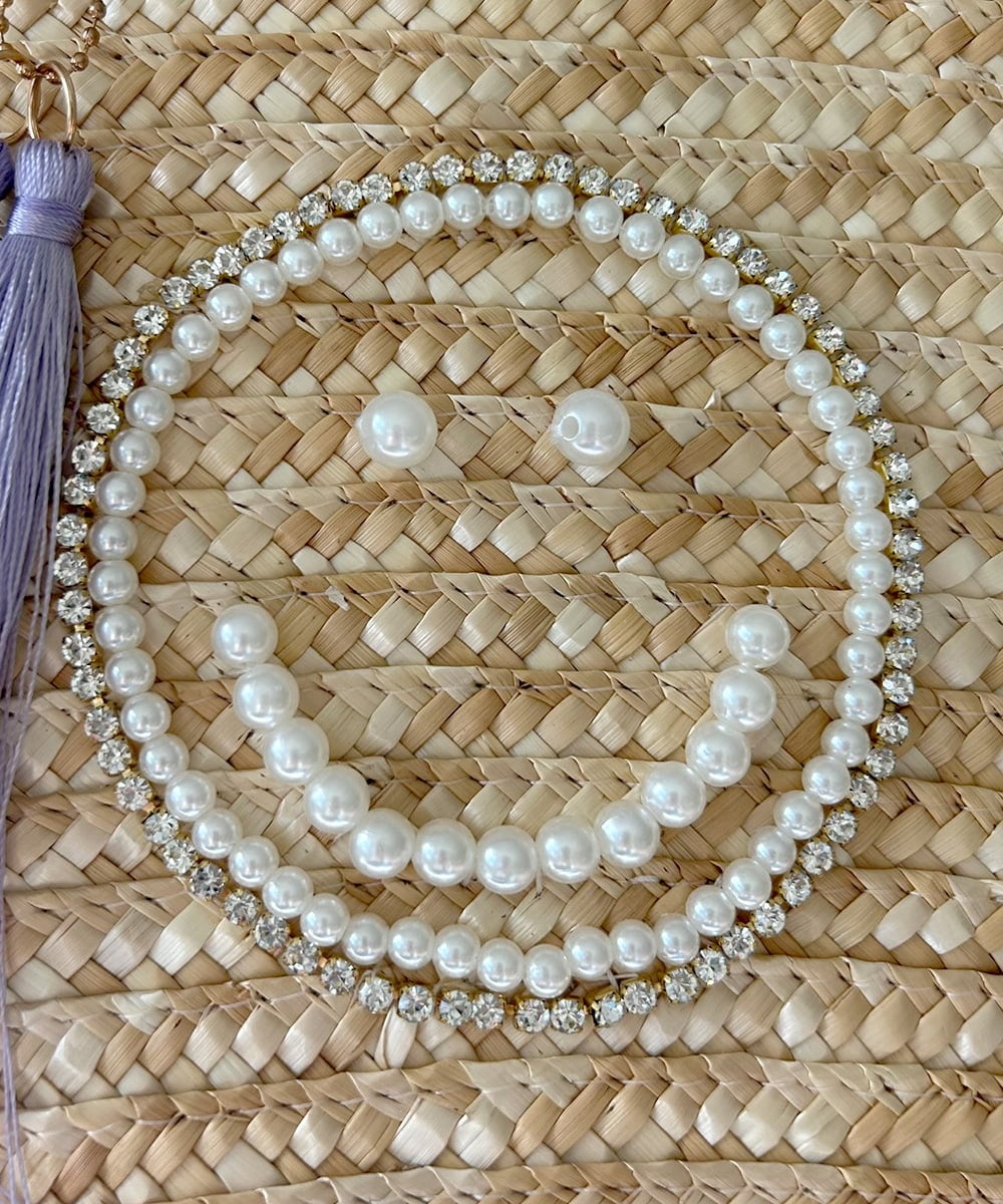 ZM5GB22070 al'aise modulation(アレーズモジュレーション) ビジューパールSMILEYかごバッグ ベージュ