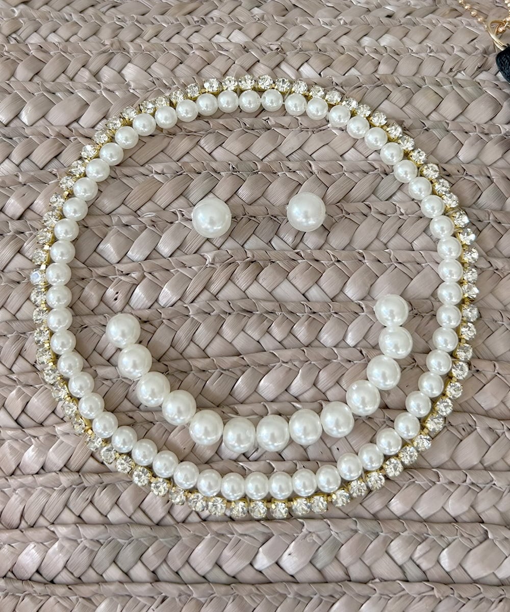 ZM5GB22070 al'aise modulation(アレーズモジュレーション) ビジューパールSMILEYかごバッグ グレー