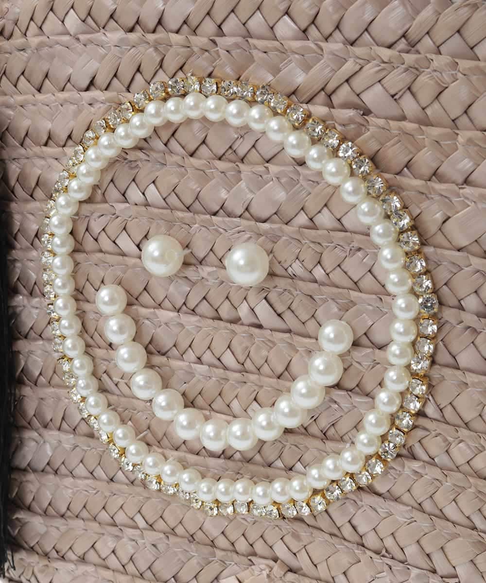 ZM5GB22070 al'aise modulation(アレーズモジュレーション) ビジューパールSMILEYかごバッグ グレー