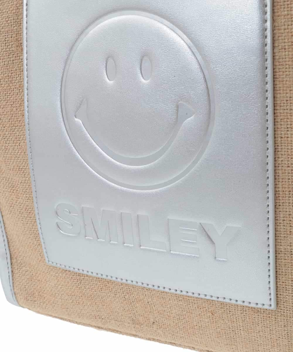 ZM5GB28070 al'aise modulation(アレーズモジュレーション) 【2WAY】SMILEYロゴプリントトートバッグ シルバー