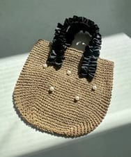 ZM5GB31079 al'aise modulation(アレーズモジュレーション) パールリボンペーパーハンドバッグ ベージュ