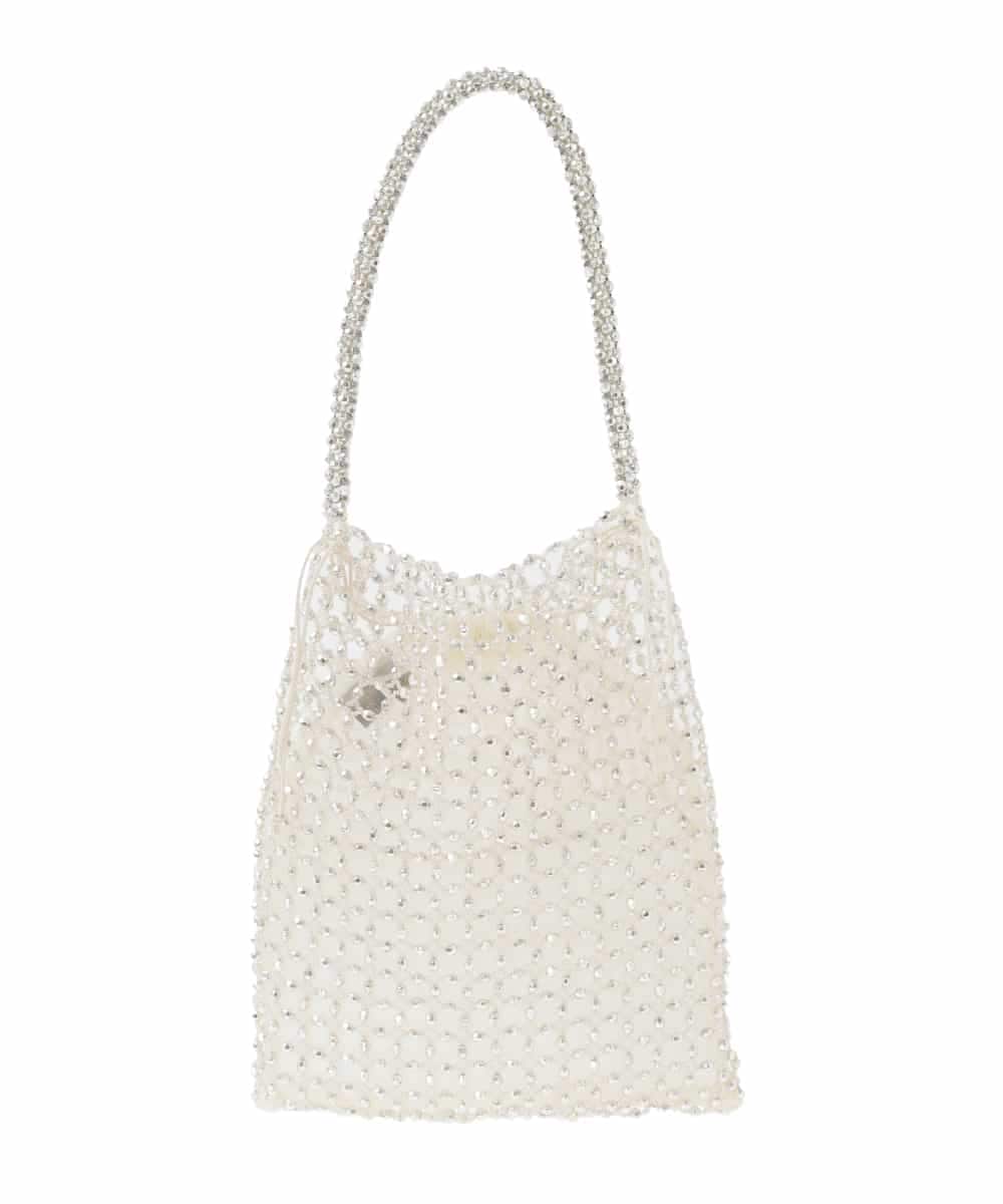 ZM5GE01138 al'aise modulation(アレーズモジュレーション) グラスビーズメッシュバッグ ゴールド