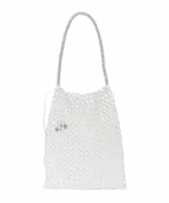 ZM5GE01138 al'aise modulation(アレーズモジュレーション) グラスビーズメッシュバッグ シルバー