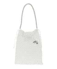 ZM5GE01138 al'aise modulation(アレーズモジュレーション) グラスビーズメッシュバッグ シルバー