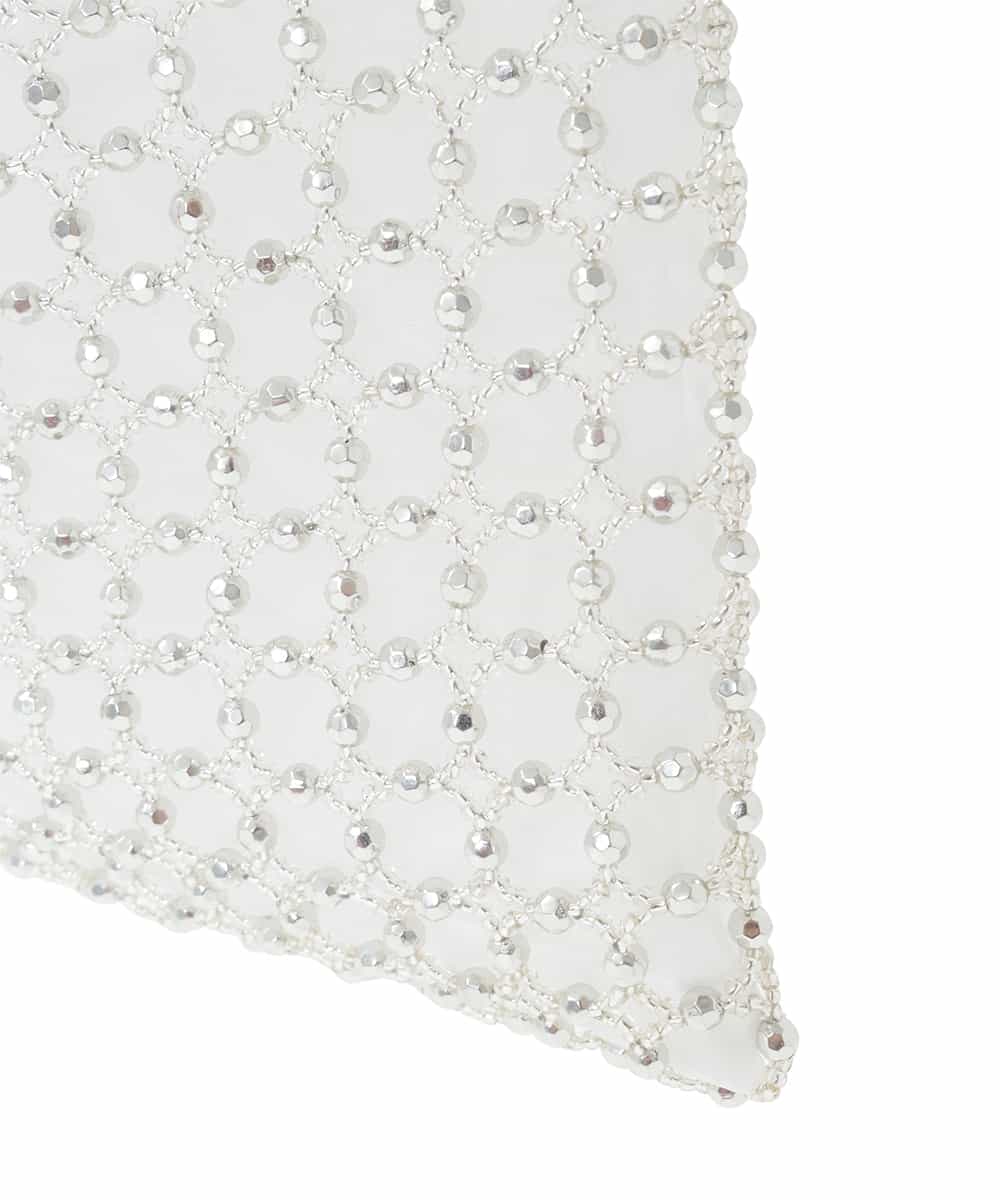 ZM5GE01138 al'aise modulation(アレーズモジュレーション) グラスビーズメッシュバッグ シルバー