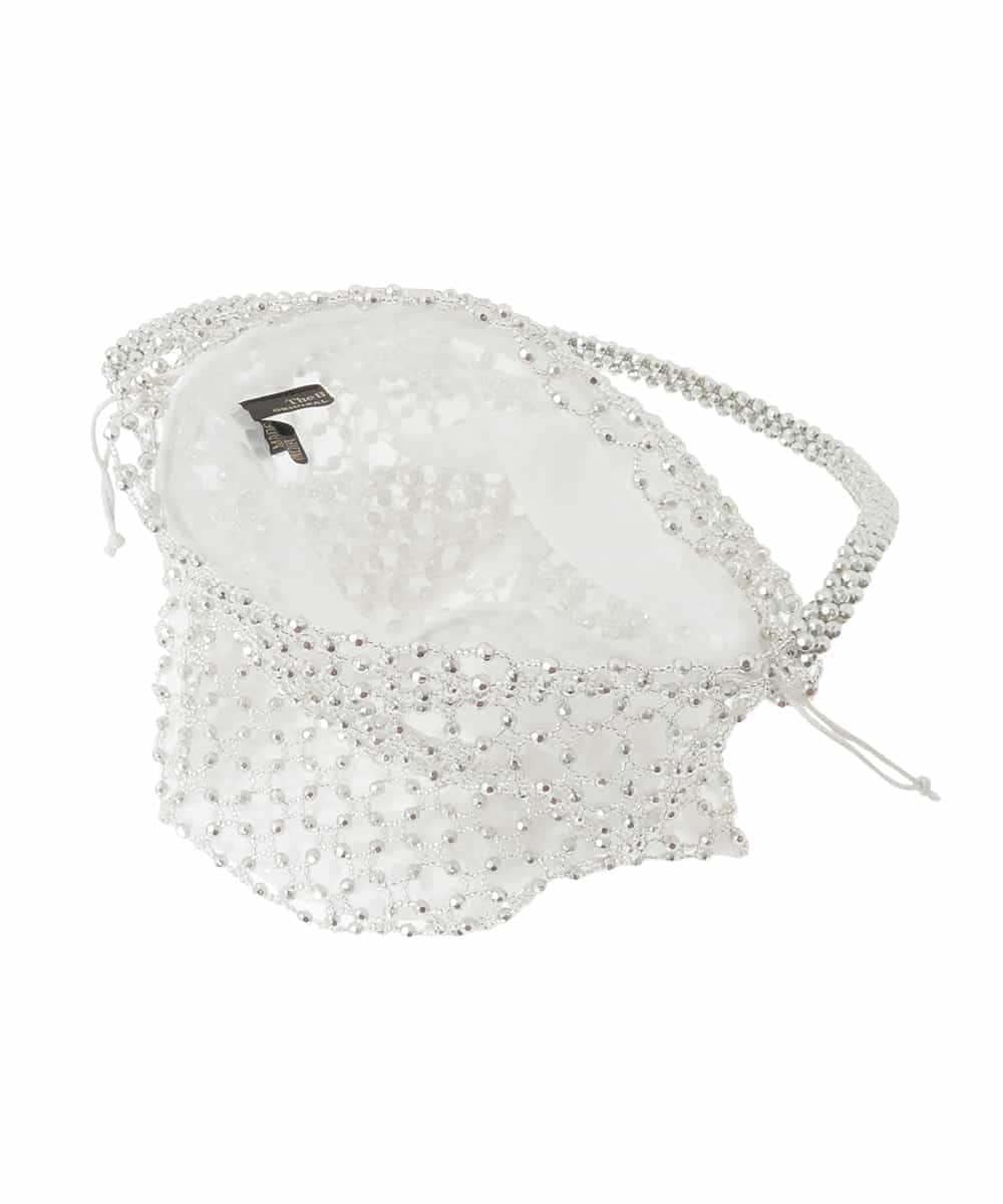 ZM5GE01138 al'aise modulation(アレーズモジュレーション) グラスビーズメッシュバッグ シルバー