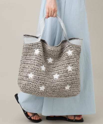 ZM5GE05060 al'aise modulation 星柄トートかごバッグ