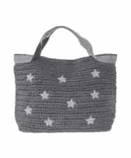ZM5GE05060 al'aise modulation(アレーズモジュレーション) 星柄トートかごバッグ ブラック